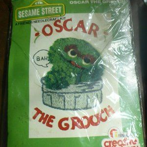 2 Vintage 1977 Sesame Street Needlecraft Kits Oscar The Grouch & Big Bird